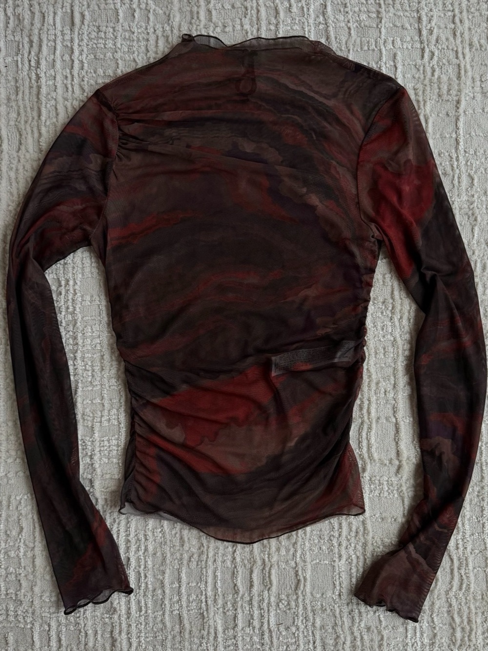 Zara Abstract Mesh Long Sleeve Top - Size XS
